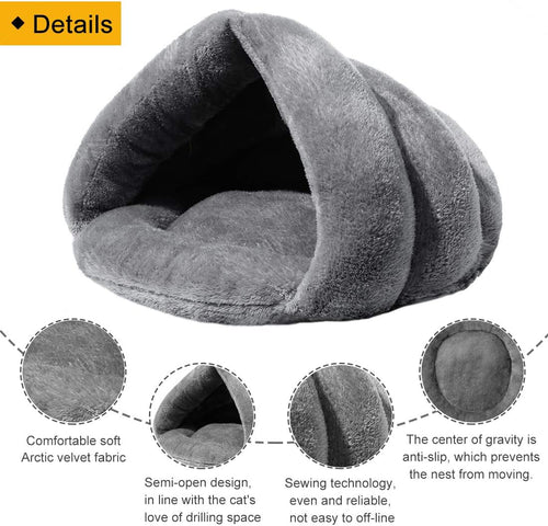 Cat Bed Cat Cave Self-Warming Cat Sleeping Bed Winter Soft Pet Bed Cozy Sleeping Cuddle for Indoor Cats Rabbit