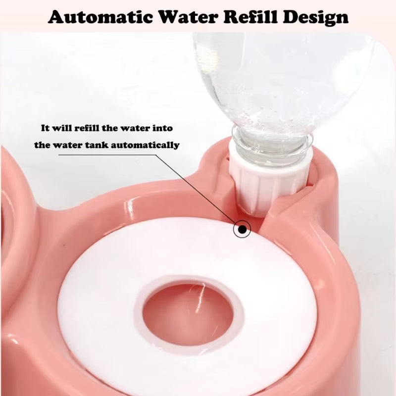 Pet Water Dispenser for Cats and Dogs Automatic Water Storage Pet Food Bowl Food Container with Waterer Pet Supplies